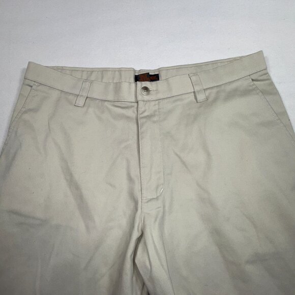NWOT Cherokee Ultimate Khaki Men's Flat Front Pants Tag Size 36 34 Tan Workwear - Picture 7 of 11